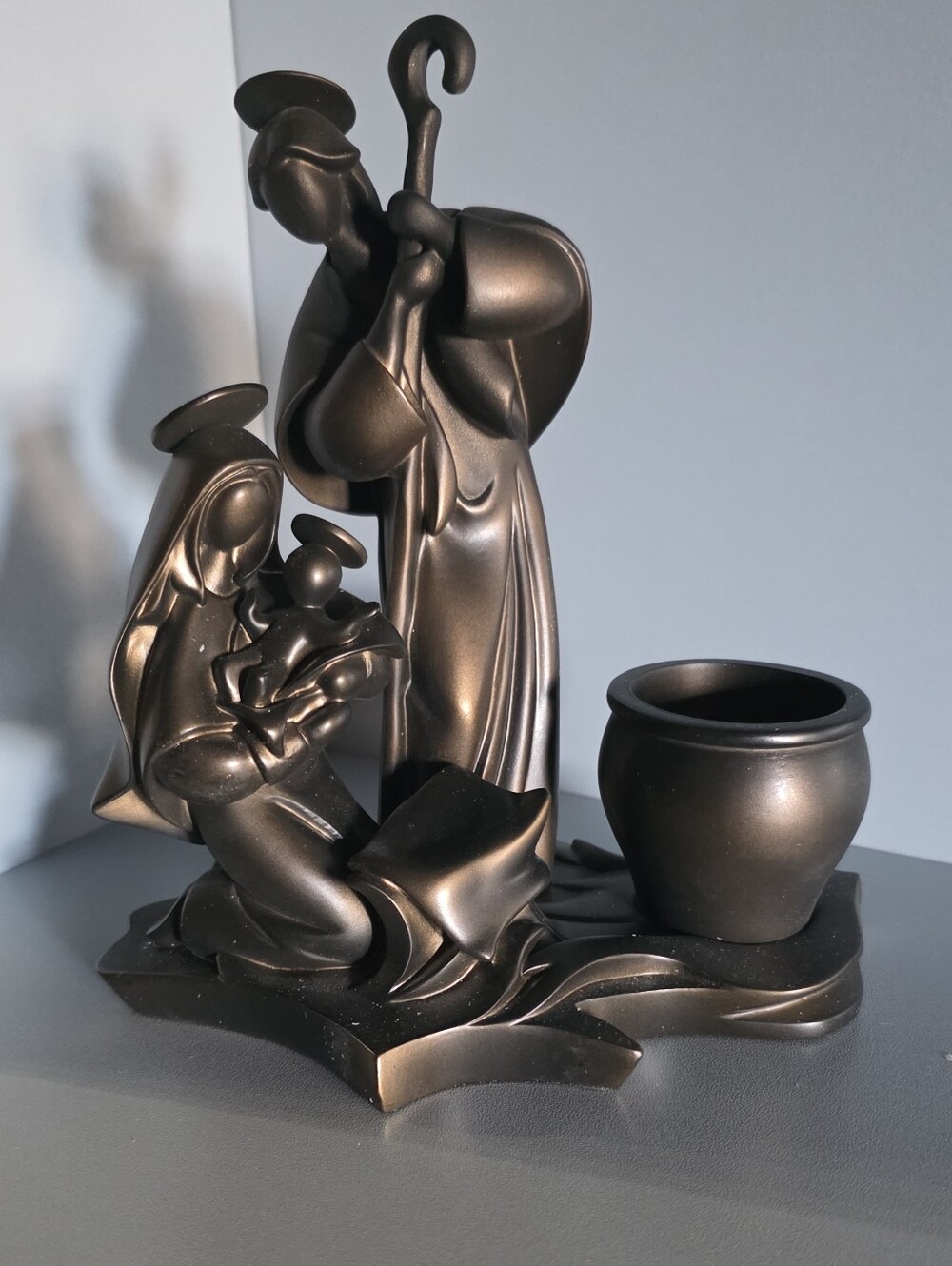 PartyLite Metallic Bronze Nativity Sculpture
